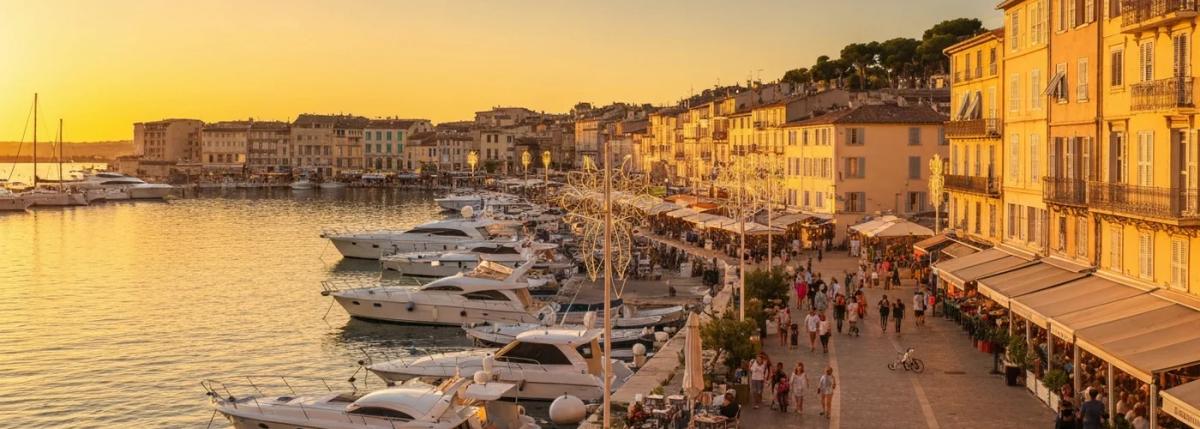 Soiree festive sur le port d'Antibes